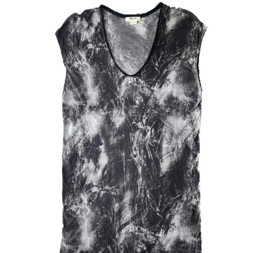 HELMUT LANG Archive Abstract Tie-dye Top, Sz L, Retail $295